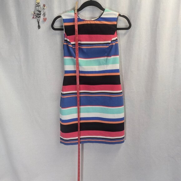 Kate Spade Tropical Stripe Mariam Dress, Fully Lined, Gold Zipper, Size 2 - Picture 5 of 15